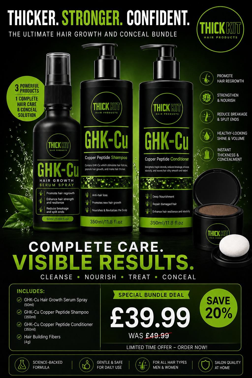THICKKIT Ultimate Hair Growth & Conceal Bundle – Only £39.99 (Sold Out)