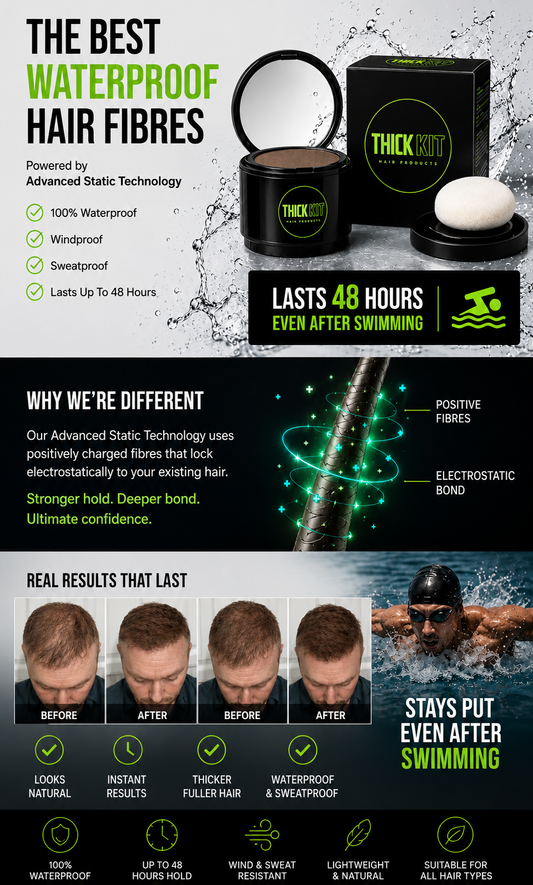 ThickKit Waterproof Hair Thickening Fibres Powder Available in 6 Colours